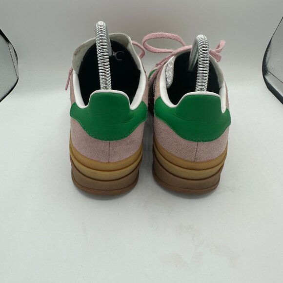 Adidas Gazelle Bold Shoes Pink Suede Green Stripes Women's 8.5 - Picture 4 of 7